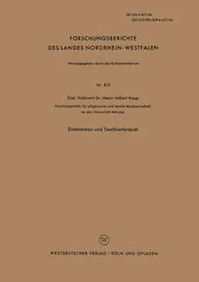 Kaup |  Einkommen und Textilverbrauch | eBook | Sack Fachmedien