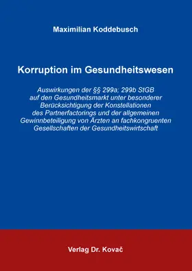 Koddebusch |  Korruption im Gesundheitswesen | Buch |  Sack Fachmedien