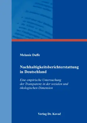 Duffe |  Nachhaltigkeitsberichterstattung in Deutschland | Buch |  Sack Fachmedien