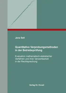 Sell |  Quantitative Verprobungsmethoden in der Betriebsprüfung | Buch |  Sack Fachmedien