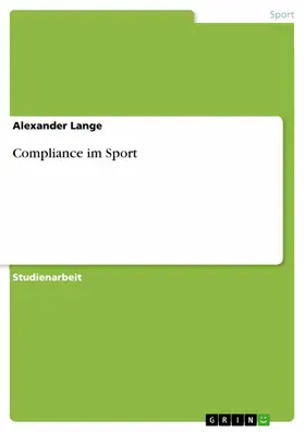 Lange |  Compliance im Sport | eBook | Sack Fachmedien