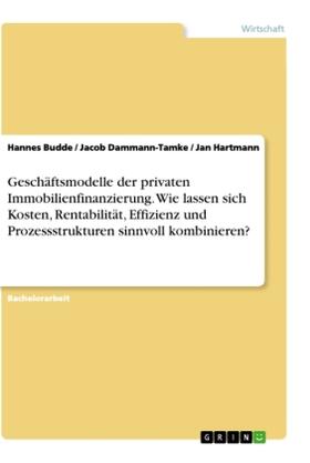 Budde / Hartmann / Dammann-Tamke |  Geschäftsmodelle der privaten Immobilienfinanzierung. Wie lassen sich Kosten, Rentabilität, Effizienz und Prozessstrukturen sinnvoll kombinieren? | Buch |  Sack Fachmedien