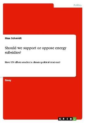 Schmidt | Should we support or oppose energy subsidies? | Buch | 978-3-346-33944-7 | www2.sack.de