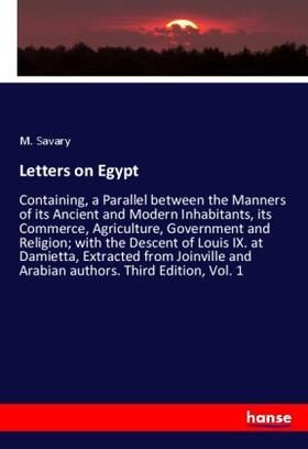 Savary |  Letters on Egypt | Buch |  Sack Fachmedien