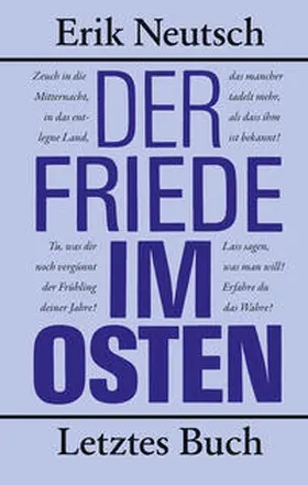 Neutsch | Der Friede im Osten | Buch | 978-3-360-02182-3 | www2.sack.de