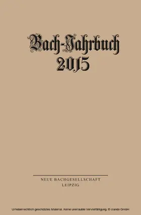 Wollny |  Bach-Jahrbuch 2015 | eBook | Sack Fachmedien