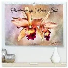 CALVENDO / Kleemann |  Orchideen im Retro-Stil (hochwertiger Premium Wandkalender 2025 DIN A2 quer), Kunstdruck in Hochglanz | Sonstiges |  Sack Fachmedien