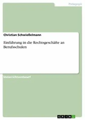 Schwießelmann |  Einführung in die Rechtsgeschäfte an Berufsschulen | eBook | Sack Fachmedien