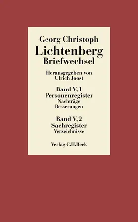 Lichtenberg / Joost |  Georg Christoph Lichtenberg: Briefwechsel | Buch |  Sack Fachmedien