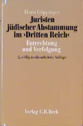 Göppinger |  Juristen jüdischer Abstammung im 'Dritten Reich' | Buch |  Sack Fachmedien