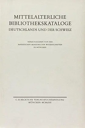  Mittelalterliche Bibliothekskataloge Ergänzungsband I: Handschriftenerbe des deutschen Mittelalters Tl. 3: Handschriften-Register | Buch |  Sack Fachmedien