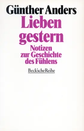 Anders |  Lieben gestern | Buch |  Sack Fachmedien