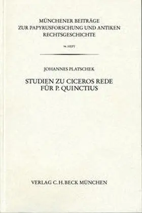 Platschek |  Studien zu Ciceros Rede für P. Quinctius | Buch |  Sack Fachmedien
