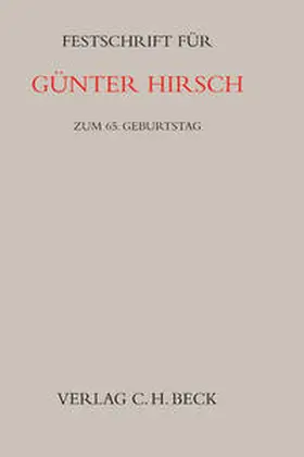 Müller / Osterloh / Stein |  Festschrift für Günter Hirsch | Buch |  Sack Fachmedien