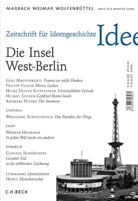 Raulff / Seemann / Schmidt-Glintzer |  Zeitschrift für Ideengeschichte Heft II/4 Winter 2008: Westberlin - Ideen der Insel | Buch |  Sack Fachmedien