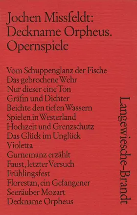 Missfeldt |  Deckname Orpheus | Buch |  Sack Fachmedien
