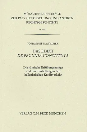 Platschek |  Das Edikt De pecunia constituta | Buch |  Sack Fachmedien