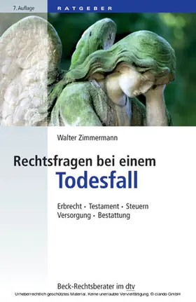 Zimmermann |  Rechtsfragen bei einem Todesfall | eBook | Sack Fachmedien