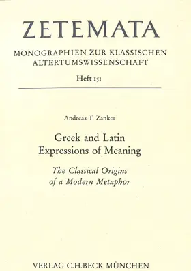 Zanker |  Greek and Latin Expressions of Meaning | Buch |  Sack Fachmedien
