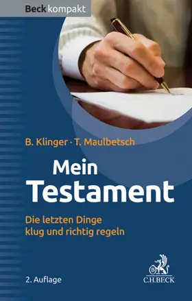 Klinger / Maulbetsch |  Mein Testament | eBook | Sack Fachmedien