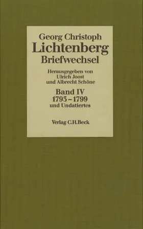  Lichtenberg Briefwechsel Bd. 4: 1793-1799 | eBook | Sack Fachmedien