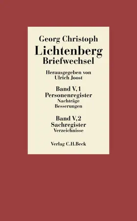 Lichtenberg |  Lichtenberg Briefwechsel Bd. 5: Register | eBook | Sack Fachmedien