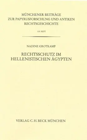 Grotkamp |  Rechtsschutz im hellenistischen Ägypten | Buch |  Sack Fachmedien