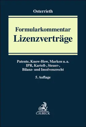Pfaff / Osterrieth |  Formularkommentar Lizenzverträge | Buch |  Sack Fachmedien