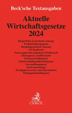  Aktuelle Wirtschaftsgesetze 2024 | Buch |  Sack Fachmedien
