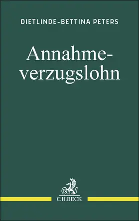 Peters |  Annahmeverzugslohn | Buch |  Sack Fachmedien
