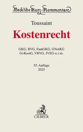 Toussaint |  Kostenrecht | Buch |  Sack Fachmedien