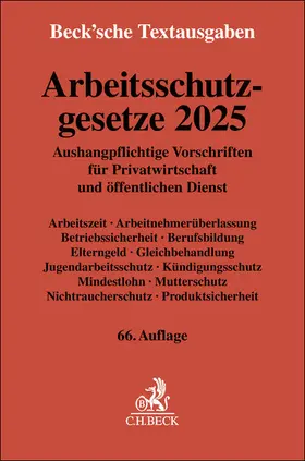 Arbeitsschutzgesetze 2025 | Buch | 978-3-406-82793-8 | sack.de