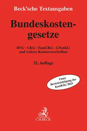 Bundeskostengesetze | Buch | 978-3-406-83238-3 | www2.sack.de