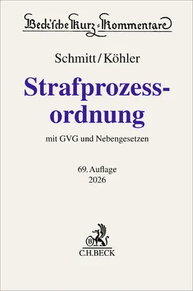 Schmitt / Köhler | Strafprozessordnung. StPO | Buch | 978-3-406-83844-6 | www2.sack.de