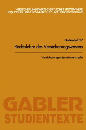 Schmidt |  Versicherungsunternehmensrecht | Buch |  Sack Fachmedien