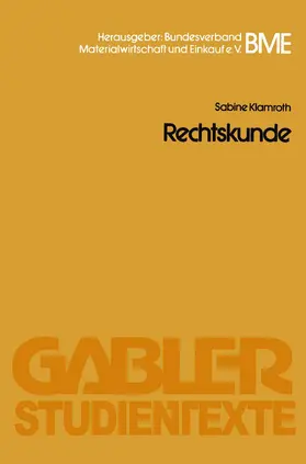 Klamroth |  Rechtskunde | Buch |  Sack Fachmedien
