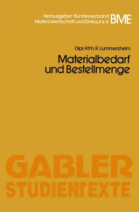 Lummerzheim |  Materialbedarf und Bestellmenge | Buch |  Sack Fachmedien