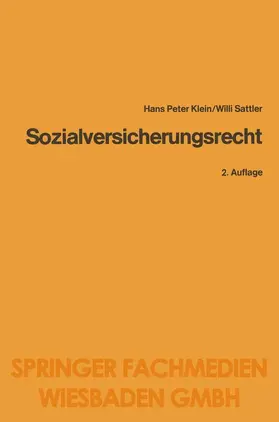 Sattler / Klein |  Sozialversicherungsrecht | Buch |  Sack Fachmedien