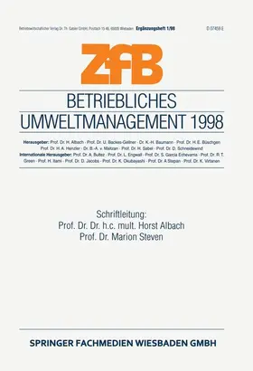 Steven / Albach |  Betriebliches Umweltmanagement 1998 | Buch |  Sack Fachmedien