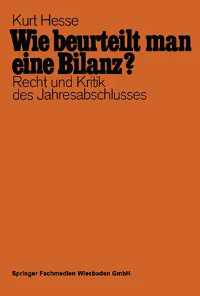 Hesse |  Wie beurteilt man eine Bilanz? | Buch |  Sack Fachmedien