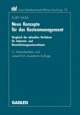 Vikas |  Neue Konzepte für das Kostenmanagement | Buch |  Sack Fachmedien