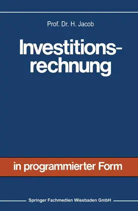 Jacob |  Investitionsrechnung | Buch |  Sack Fachmedien