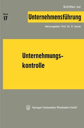 Jacob |  Unternehmungskontrolle | Buch |  Sack Fachmedien