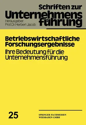 Jacob / Scheer / Bierfelder |  Betriebswirtschaftliche Forschungsergebnisse | Buch |  Sack Fachmedien