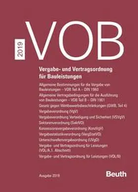 Deutscher Vergabe- und Vertragsausschuss für Bauleistungen (DVA) / DIN e. V. |  VOB Zusatzband 2019 - Buch mit E-Book | Buch |  Sack Fachmedien