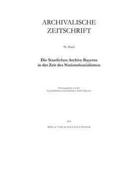 Verlag | Archivalische Zeitschrift 96 (2019) | E-Book | sack.de
