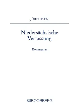 Ipsen |  Niedersächsische Verfassung | Buch |  Sack Fachmedien