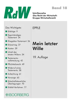 Epple |  Mein letzter Wille | Buch |  Sack Fachmedien