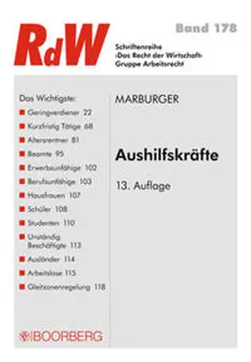 Marburger |  Aushilfskräfte | Buch |  Sack Fachmedien