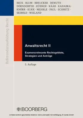 Beck / Blum / Kukk |  Anwaltsrecht II | eBook | Sack Fachmedien